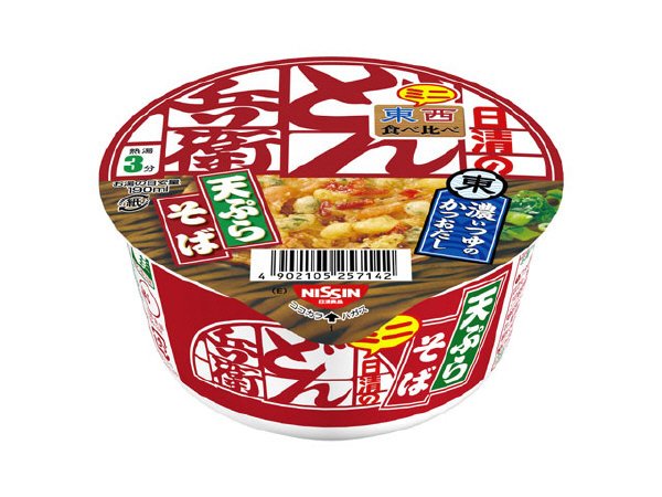 日清のどん兵衛　天ぷらそばミニ　食べ比べ東