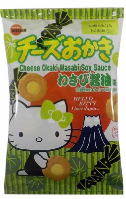 ハローキティチーズおかき　わさび醤油味