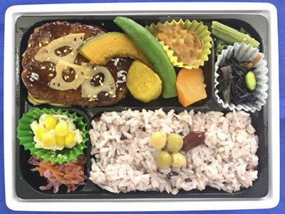 大豆からつくったハンバーグ弁当