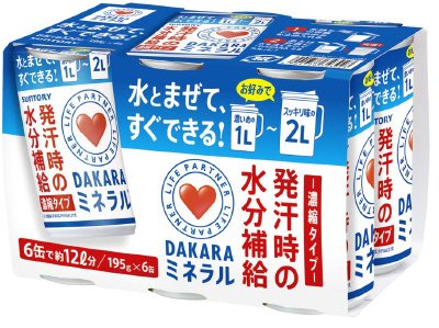 サントリー　ライフパートナー　ＤＡＫＡＲＡミネラル　濃縮タイプ 6缶