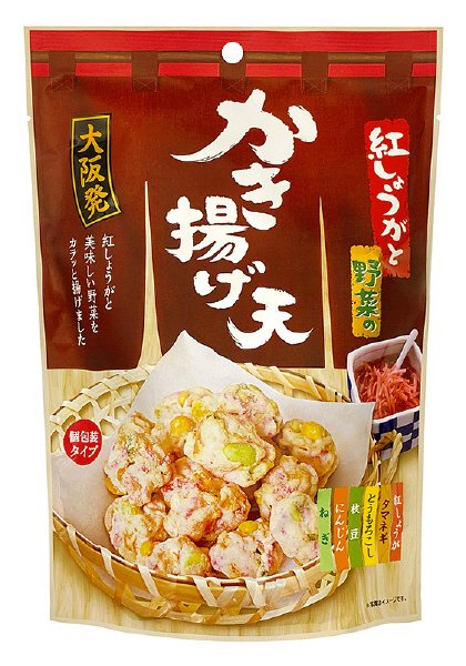 紅生姜と野菜のかき揚げ天