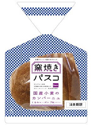 窯焼きパスコ　国産小麦のカンパーニュ　くるみレーズン７枚スライス
