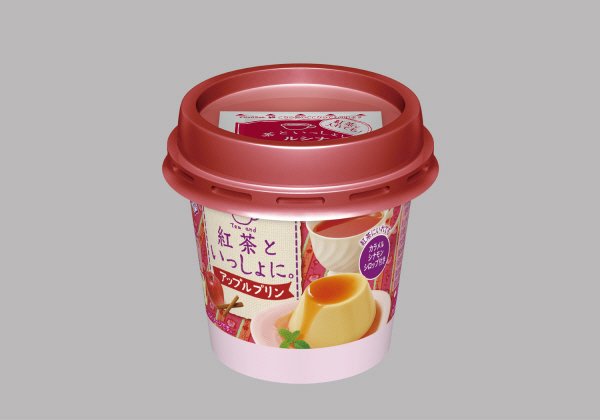 紅茶といっしょに。アップルプリン　別添カラメルシナモンシロップ