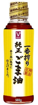 Vセレクト　一番搾りごま油　２００ｇ×２４瓶