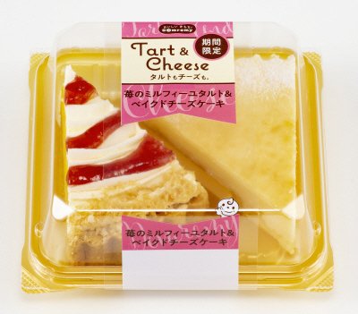苺のミルフィーユタルト＆ベイクドチーズケーキ