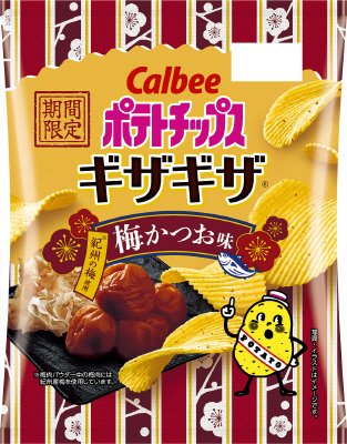ポテトチップスギザギザ梅かつお味