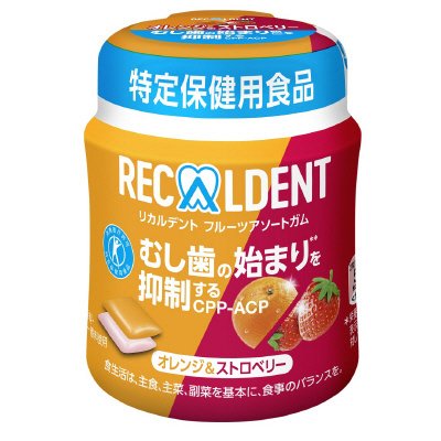 リカルデント　フルーツアソートガム　オレンジ＆ストロベリー ボトル