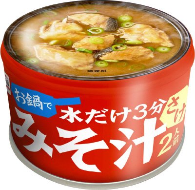 お鍋で作る缶詰みそ汁 さけ