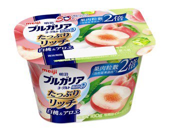 明治ブルガリアヨーグルト脂肪０たっぷりリッチ白桃＆アロエ