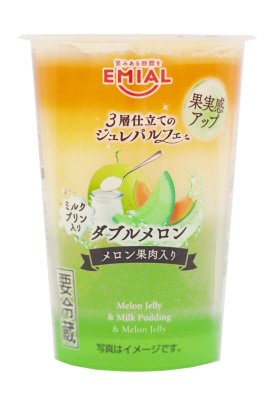 ３層仕立てのジュレパルフェダブルメロン