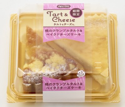桃のクランブルタルト＆ベイクドチーズケーキ