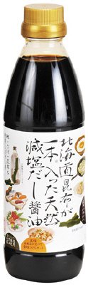 北海道昆布が一本入った天然減塩だし醤油