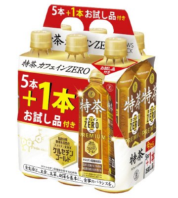 特定保健用食品　サントリー　特茶カフェインＺＥＲＯ５００ｍｌ（手売り用）ＮＥＷＳパック５本＋１本付