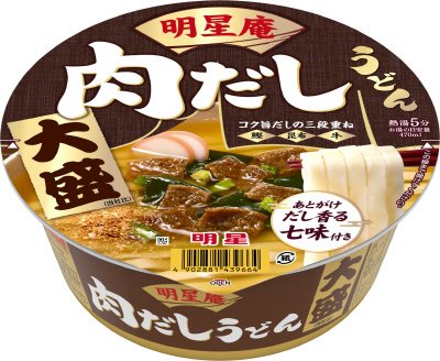 明星庵　肉だしうどん　大盛　ケース