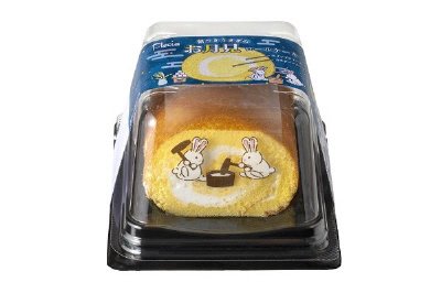 餅つきうさぎのお月見ロールケーキ