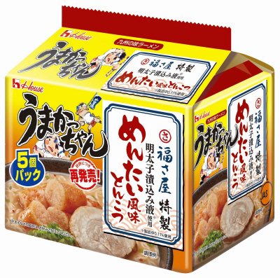 うまかっちゃん　福さ屋特製明太子漬込み液使用めんたい風味とんこつ　５個パック
