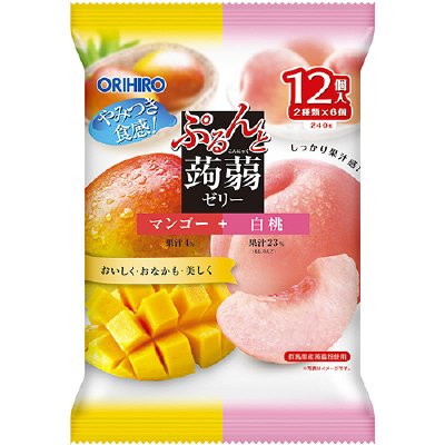 ぷるんと蒟蒻ゼリーパウチ　マンゴー＋白桃