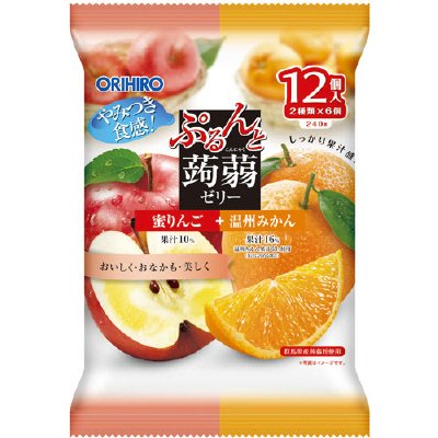 ぷるんと蒟蒻ゼリーパウチ　ふじりんご＋温州みかん