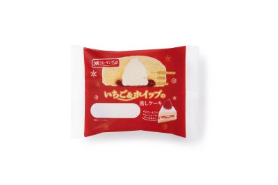 いちご＆ホイップの蒸しケーキ