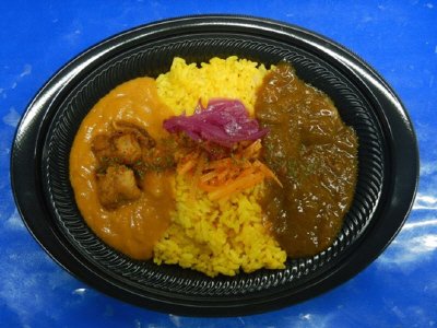 (CD）バターチキンと欧風の2種盛りカレー