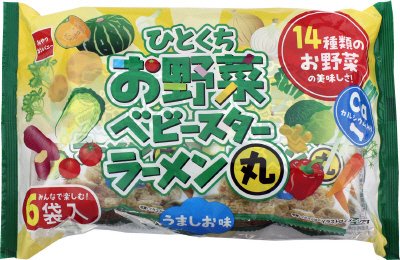 ひとくちお野菜ベビースターラーメン丸うましお味６袋入