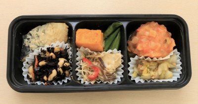 さばのみそ煮・ハンバーグ彩り野菜ソース