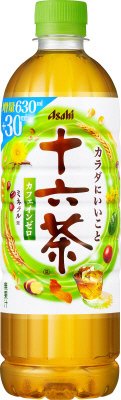 アサヒ　十六茶（増量品）　７月シール付き