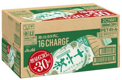 アサヒ　十六茶（増量品）　７月シール付き