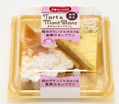 桃のクランブルタルト＆黄栗のモンブラン