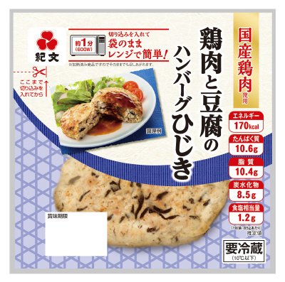 鶏肉と豆腐のハンバーグひじき