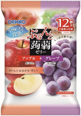 ぷるんと蒟蒻ゼリーパウチ　アップル＋グレープ