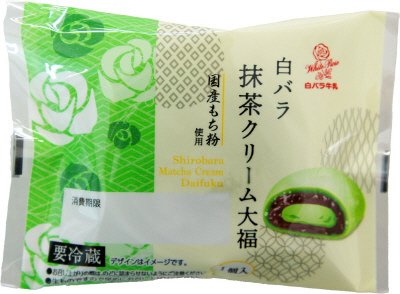 白バラ抹茶クリーム大福