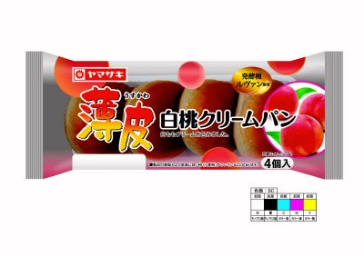 薄皮白桃クリームパン（４）