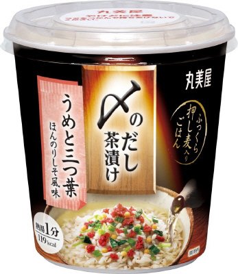 〆のだし茶漬け　うめと三つ葉