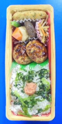 豆腐ハンバーグと明太高菜ご飯弁当