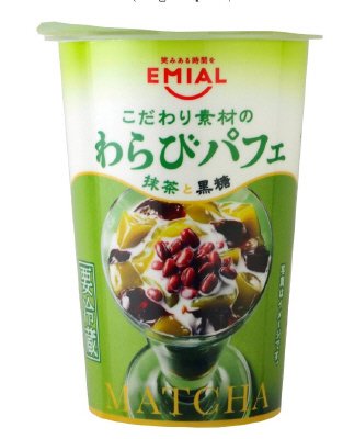 わらびパフェ　抹茶と黒糖