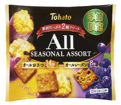 ファミリーサイズオール　シーズナルアソート　おさつ＆レーズン