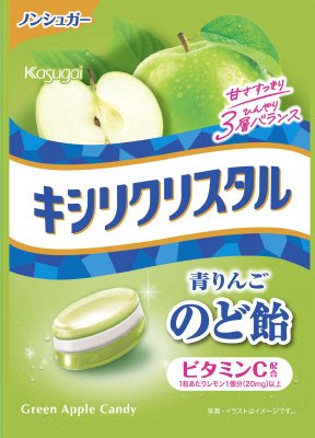 ミニパックキシリクリスタル　青りんごのど飴