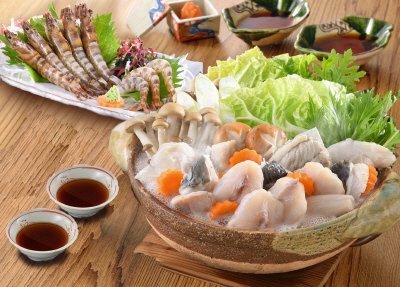 ふくちり鍋と車海老刺身の福満喫セット