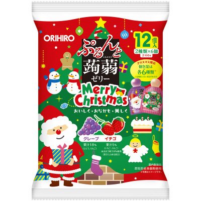 クリスマス　ぷるんと蒟蒻ゼリーパウチ　グレープ＋イチゴ