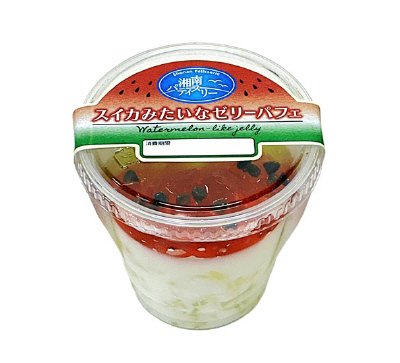 スイカみたいなゼリーパフェ