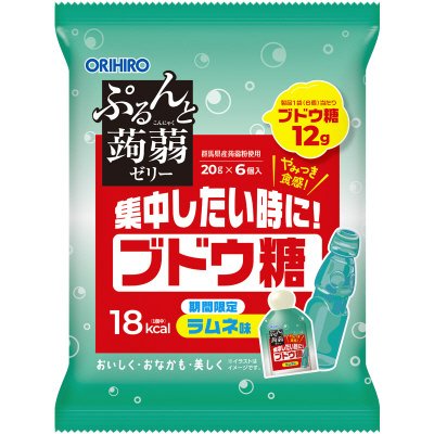 ぷるんと蒟蒻ゼリーパウチ　ブドウ糖（ラムネ味）