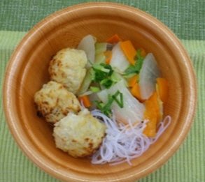 阿波尾鷄団子と春雨のスープ