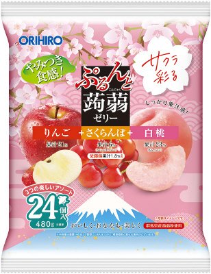 サクラ彩る　ぷるんと蒟蒻ゼリーパウチ　りんご＋さくらんぼ＋白桃