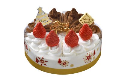 クリスマス　苺とチョコの切れてるケーキ６号