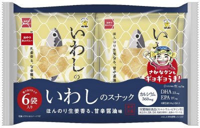 素材市場いわしのスナックほんのり生姜香る、甘辛醤油味６袋入り