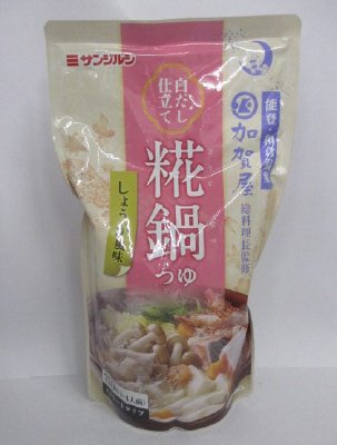 サンジルシ加賀屋総料理長監修　糀鍋つゆ白だし仕立て（しょうが風味） 750gパウチ×12