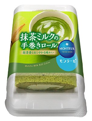 抹茶ミルクの手巻きロール