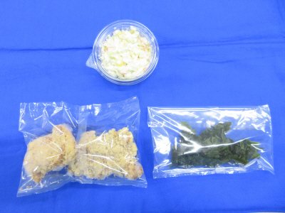 鶏の竜田揚げとわかめごはん