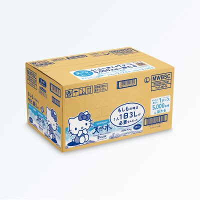 サントリー天然水ペット　防災備蓄啓発デザインカートン